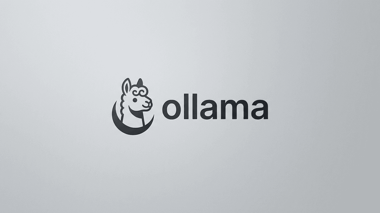 Official Ollama llama logo and clean typography on light studio background