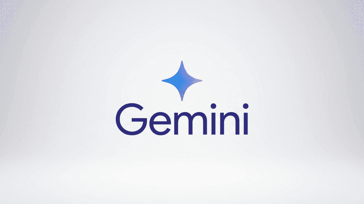 Official Google Gemini four-pointed spark logo on clean light studio background